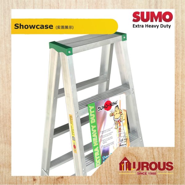 SUMO HEAVY DUTY HARDNESS ALUMINIUM DOUBLE SIDED LADDER / TANGGA LIPAT ( STEPS 8,9 ) - Image 2