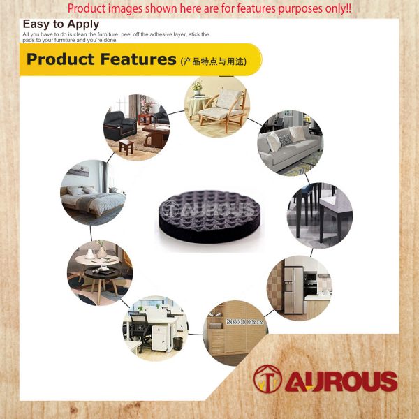 SELF ADHESIVE ANTI-SLIP FLOOR ANTI SKID BLACK RUBBER FURNITURE PROTECTOR PADS - Image 6