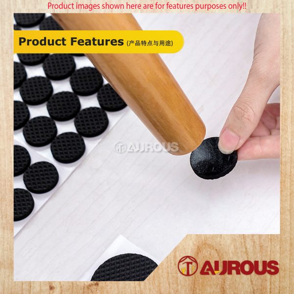 SELF ADHESIVE ANTI-SLIP FLOOR ANTI SKID BLACK RUBBER FURNITURE PROTECTOR PADS - Image 5
