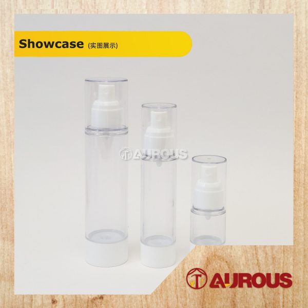 TRANSPARENT PLASTIC PORTABLE TRAVEL AIRLESS TUBELESS VACUUM PUMP EMPTY BOTTLE (LOTION PUMP / MIST SPRAY) - Image 3
