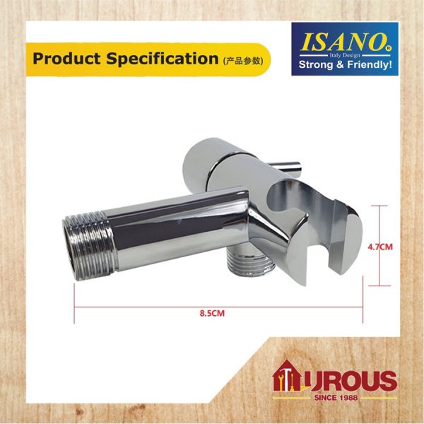ISANO ECO TRIANGLE ANGLE VALVE C/W BIDET HOLDER 8000AH - Image 6