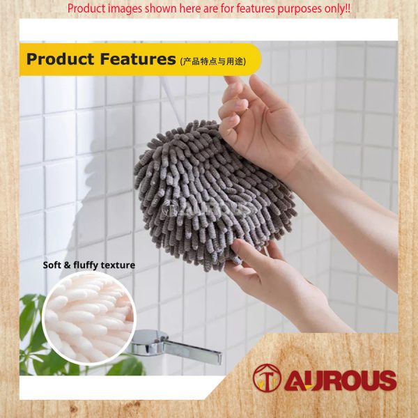 CHENILLE KITCHEN BATHROOM MICROFIBER ABSORBENT TOWEL HANGING HAND TOWEL BALL (WITH/WITHOUT SPONGE) - Image 7
