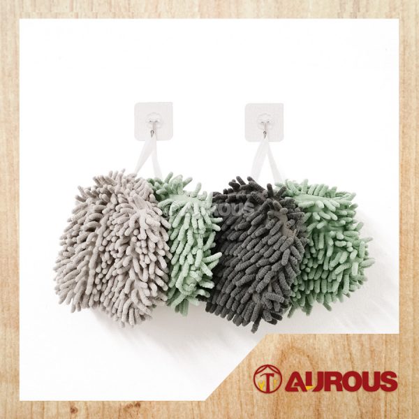 CHENILLE KITCHEN BATHROOM MICROFIBER ABSORBENT TOWEL HANGING HAND TOWEL BALL (WITH/WITHOUT SPONGE)