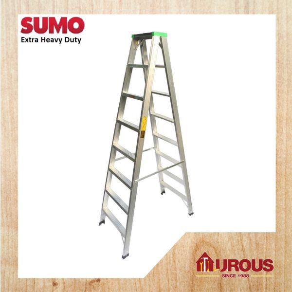 SUMO HEAVY DUTY HARDNESS ALUMINIUM DOUBLE SIDED LADDER / TANGGA LIPAT ( STEPS 8,9 )