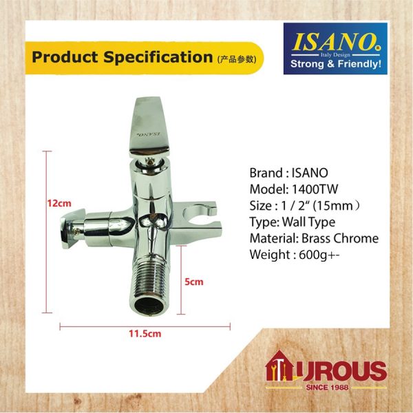 ISANO TWO WAY TAP 1400TW C/W BIDET HOLDER (WALL-TYPE) - Image 6