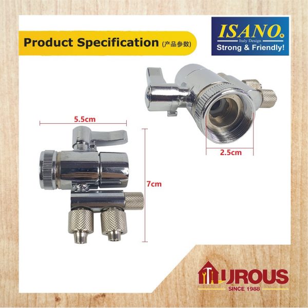 ISANO TWO WAY DIVERTER 1622FD / 1644FD ( 1/4'' , 3/8'' ) - USE FOR WATER FILTER - Image 6