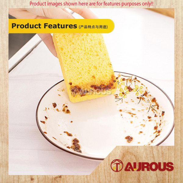 BIO-DEGRADABLE NATURAL WOOD PULP FIBER MAGIC CLEANING SPONGE YELLOW PAD (1 PIECE) - Image 6