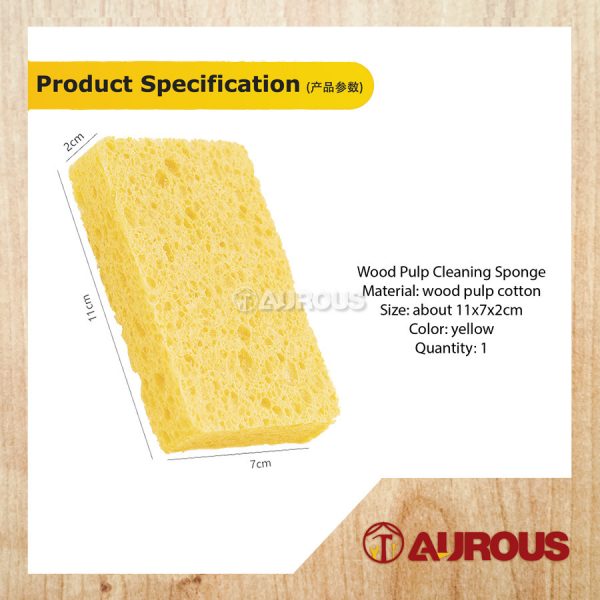 BIO-DEGRADABLE NATURAL WOOD PULP FIBER MAGIC CLEANING SPONGE YELLOW PAD (1 PIECE) - Image 5