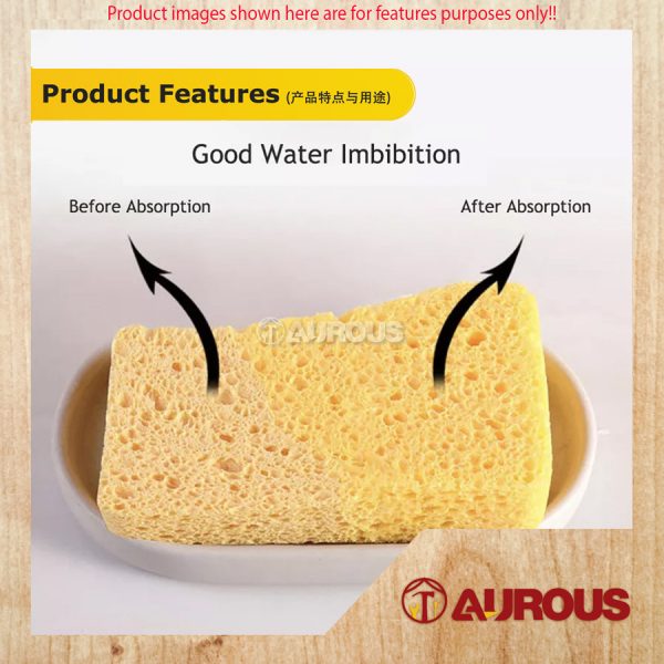 BIO-DEGRADABLE NATURAL WOOD PULP FIBER MAGIC CLEANING SPONGE YELLOW PAD (1 PIECE) - Image 8