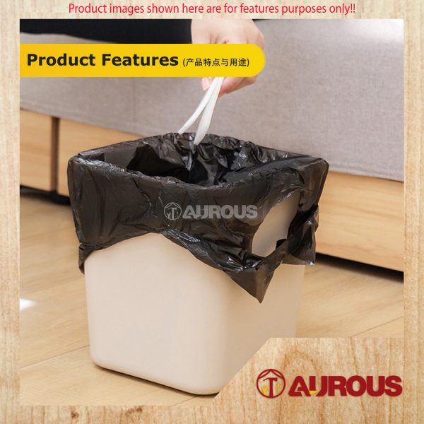 PORTABLE SMALL BLACK RUBBISH GARBAGE BAG WITH HANDLE 45CM X 60CM (20PCS/ROLL) - Image 7