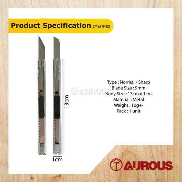 9MM BLADE UTILITY METAL BLADE CUTTING KNIFE / PAPER CUTTER / SNAP OFF BLADE KNIFE (NORMAL/SHARP) - Image 6