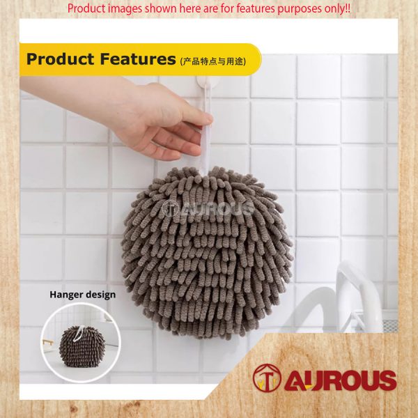 CHENILLE KITCHEN BATHROOM MICROFIBER ABSORBENT TOWEL HANGING HAND TOWEL BALL (WITH/WITHOUT SPONGE) - Image 6