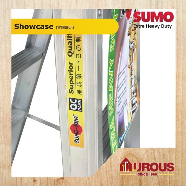 SUMO HEAVY DUTY HARDNESS ALUMINIUM DOUBLE SIDED LADDER / TANGGA LIPAT ( STEPS 8,9 ) - Image 3