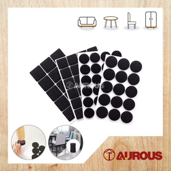 SELF ADHESIVE ANTI-SLIP FLOOR ANTI SKID BLACK RUBBER FURNITURE PROTECTOR PADS