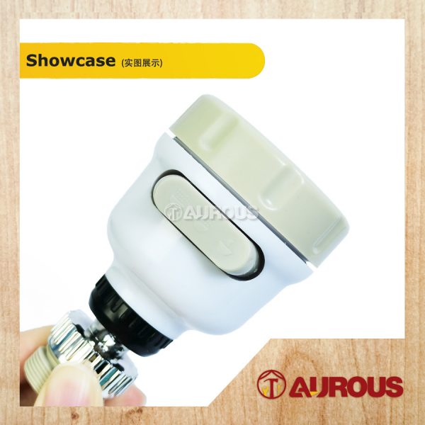 FUNCTIONAL KITCHEN SINK FLEXIBLE FAUCET TAP CONVERTER HEAD ONLY 360° ROTATABLE 3 MODES SWIVEL (WHITE) - Image 4