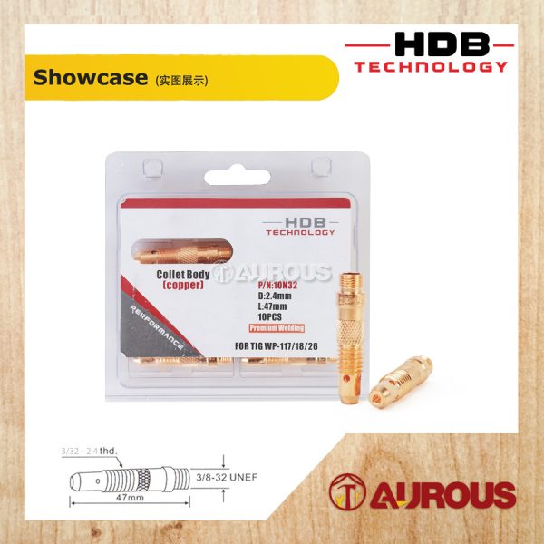 HDB TECHNOLOGY TIG COLLET BODY NOZZLE TORCHES TIG WP-17/18/26 (COPPER) - Image 5