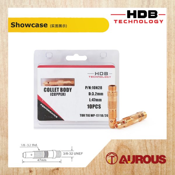 HDB TECHNOLOGY TIG COLLET BODY NOZZLE TORCHES TIG WP-17/18/26 (COPPER) - Image 6