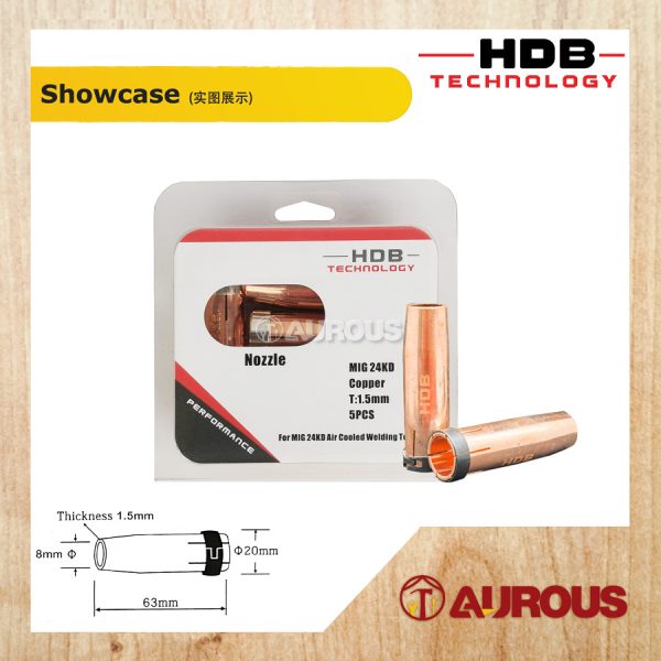 HDB TECHNOLOGY MIG COPPER GAS NOZZLE FOR MIG AIR COOLED WELDING TORCH - (1 PIECE) - Image 3
