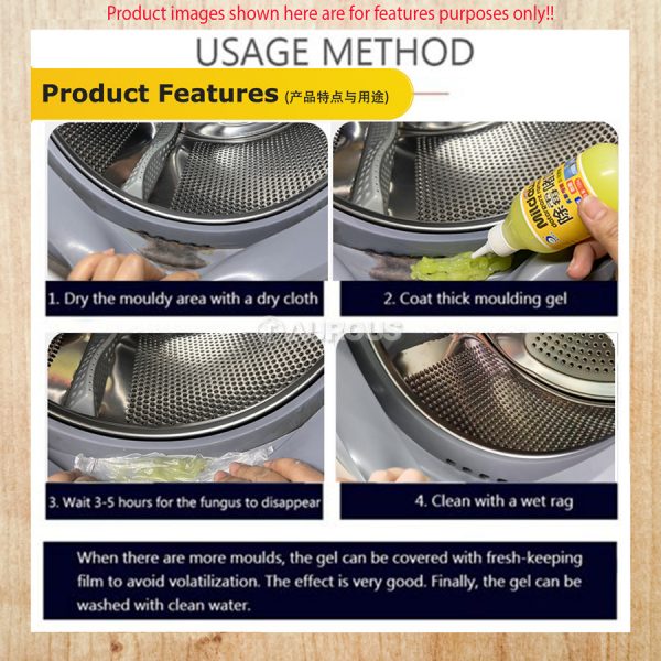 LKB MILDEW REMOVER GEL KITCHEN BATHROOM WALL MOLD TILE CLEANER REMOVAL 150G (YELLOW FLORAL) - Image 5