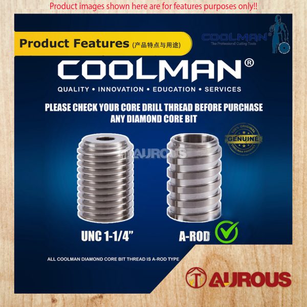 COOLMAN®️ 4" DIAMOND CORE BIT CBP ECOSMART A-ROP THREAD 112MM X 450MM (CBP-112) - Image 5