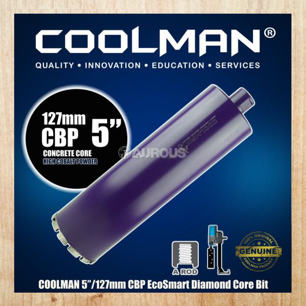 COOLMAN®️ 5" DIAMOND CORE BIT CBP ECOSMART A-ROP THREAD 127MM X 450MM (CBP-127)