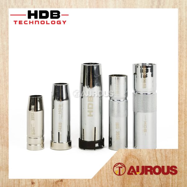 HDB TECHNOLOGY MIG CHROME COPPER GAS NOZZLE FOR MIG AIR COOLED WELDING TORCH - (1 PIECE)