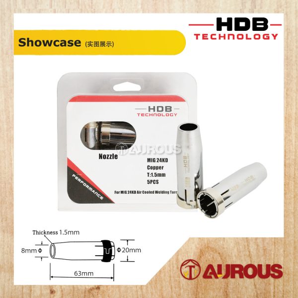 HDB TECHNOLOGY MIG CHROME COPPER GAS NOZZLE FOR MIG AIR COOLED WELDING TORCH - (1 PIECE) - Image 3