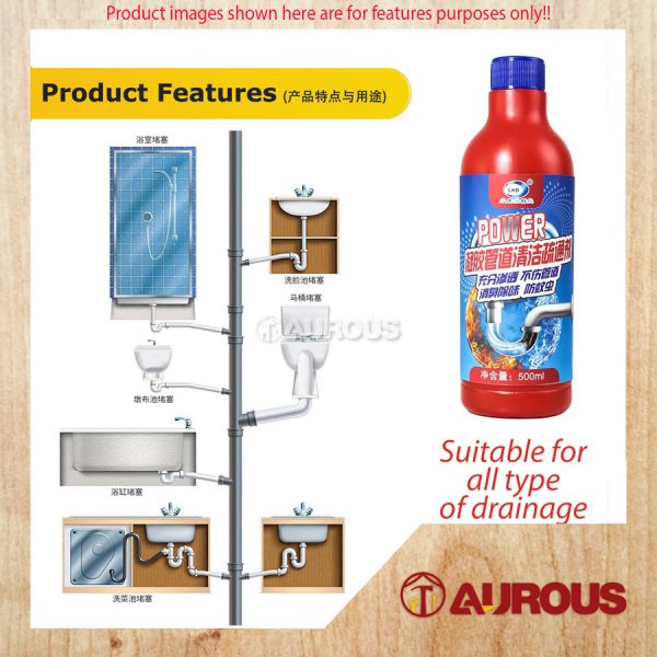 LKB POWER DRAIN CLOG REMOVER PIPELINE DREDGING AGENT LIQUID 500ML - Image 6