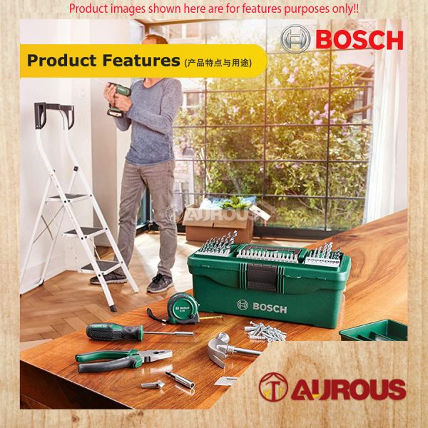 BOSCH 73PCS HAND TOOLS ACCESSORIES DIY STARTER KIT WITH CARRYING STORAGE BOX SET (2607011660) - Image 6
