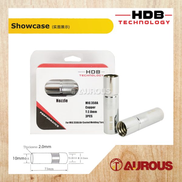 HDB TECHNOLOGY MIG CHROME COPPER GAS NOZZLE FOR MIG AIR COOLED WELDING TORCH - (1 PIECE) - Image 5