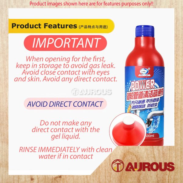 LKB POWER DRAIN CLOG REMOVER PIPELINE DREDGING AGENT LIQUID 500ML - Image 7