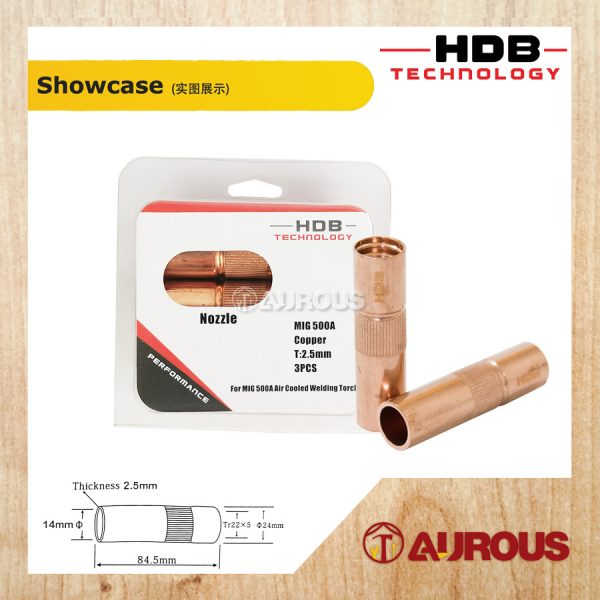 HDB TECHNOLOGY MIG COPPER GAS NOZZLE FOR MIG AIR COOLED WELDING TORCH - (1 PIECE) - Image 6