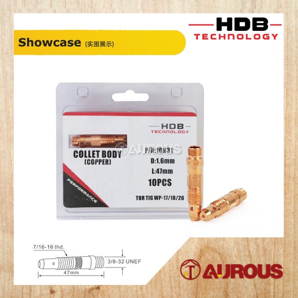 HDB TECHNOLOGY TIG COLLET BODY NOZZLE TORCHES TIG WP-17/18/26 (COPPER) - Image 4