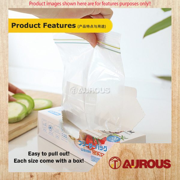 KITCHENWARE FOOD STORAGE BAG REUSABLE PACKAGING FOOD GRADE DOUBLE ZIP LOCK BAG (S/M/L) - Image 5