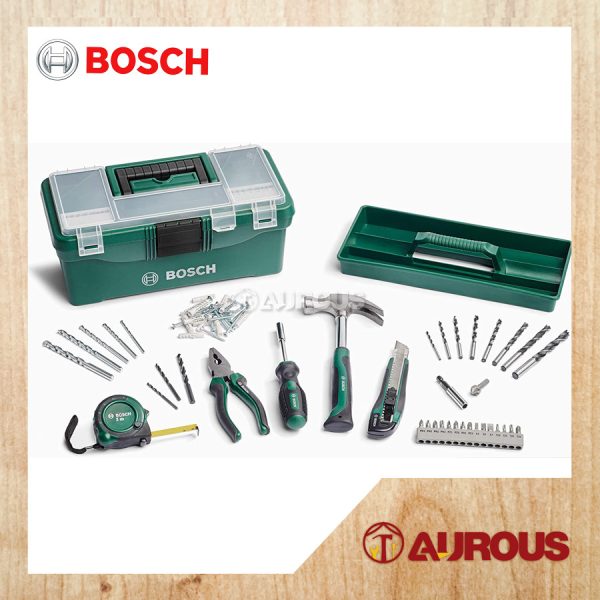 BOSCH 73PCS HAND TOOLS ACCESSORIES DIY STARTER KIT WITH CARRYING STORAGE BOX SET (2607011660)