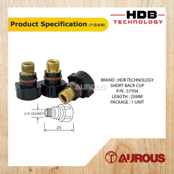 HDB TECHNOLOGY WELDING SHORT BACK CUP FOR TIG WP-17/18/26 P/N:57Y04 (1 PIECE) - Image 4