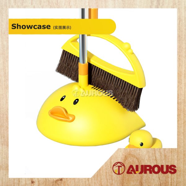 YELLOW DUCK HOME KITCHEN MAGIC BROOM AND DUST PAN SET NON STICK SWEEPING HANDY TOOL PENYAPU & PENYODOK SET - Image 2