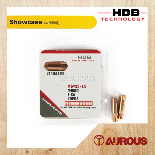 HDB TECHNOLOGY WELDING MB CONTACT TIP MIG 15AK M6x25 DIA.6MM (0.8MM/1.0MM) - Image 4