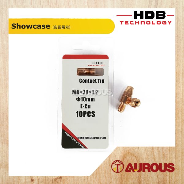HDB TECHNOLOGY WELDING MB CONTACT TIP MIG 26KD/36KD/40KD/501D M8x30 DIA.10MM (0.8MM/1.0MM/1.2MM/1.6MM) - Image 5