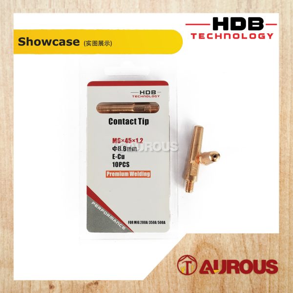 HDB TECHNOLOGY WELDING MB CONTACT TIP MIG 200A/350A/500A M6x45 DIA.8.8MM (0.8MM/1.0MM/1.2MM/1.6MM) - Image 5