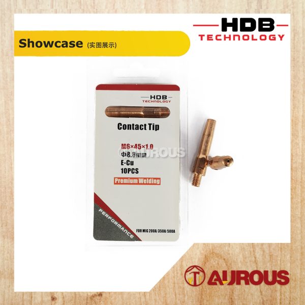 HDB TECHNOLOGY WELDING MB CONTACT TIP MIG 200A/350A/500A M6x45 DIA.8.8MM (0.8MM/1.0MM/1.2MM/1.6MM) - Image 4
