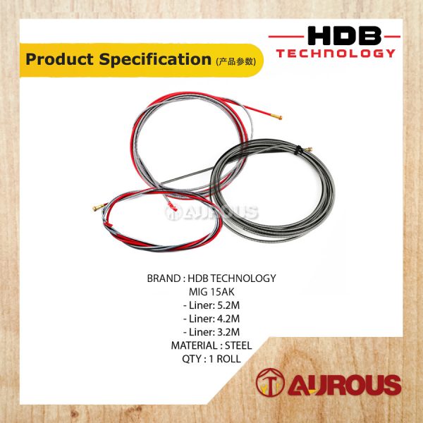 HDB TECHNOLOGY FLEXIBLE MIG 15AK MB WELDING TORCH STEEL LINER (3.2M/4.2M/5.2M) - Image 5
