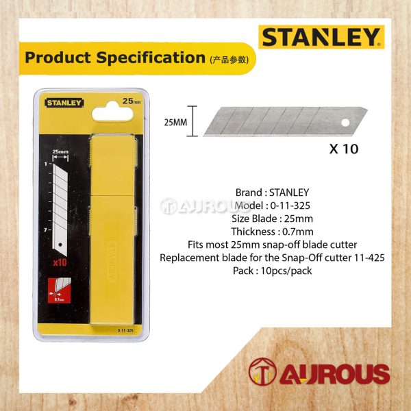 STANLEY 25MMx10PCS BLADE QUICK POINT CUTTER BLADE REFILL (0-11-325) - Image 4