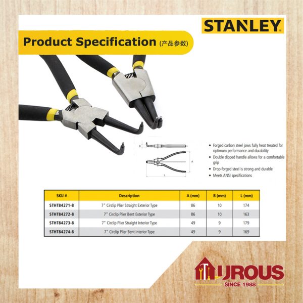 Stanley Bent External / Internal Circlip Plier 84-272 84-274 - Image 6
