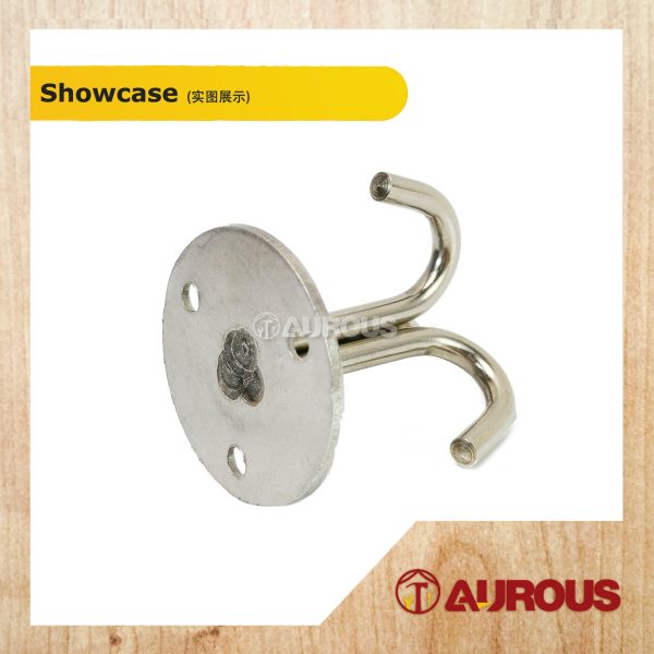 STAINLESS STEEL WALL MOUNT CEILING HOOK HANGER J HOOK WITH ROUND BASE / 3 JAW TYPE BRACKET - Image 5