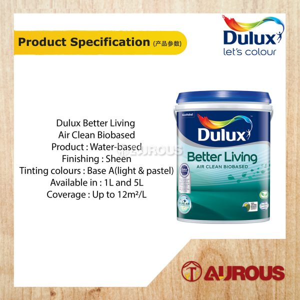 1 LITRE DULUX BETTER LIVING AIR CLEAN BIOBASED PURE AIR (P1) - Image 2