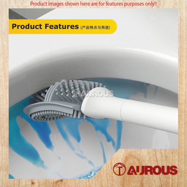 WALL MOUNTED TOILET BRUSH SILICONE BRISTLE BATHROOM CLEANING BOWL BRUSH KIT - Image 8