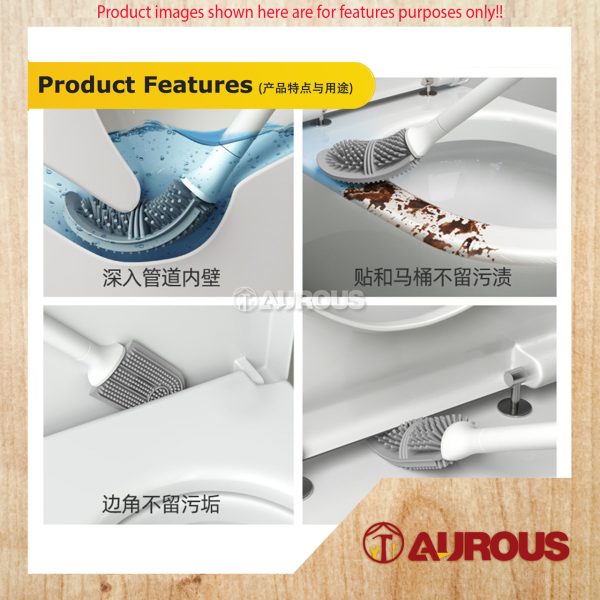 WALL MOUNTED TOILET BRUSH SILICONE BRISTLE BATHROOM CLEANING BOWL BRUSH KIT - Image 7