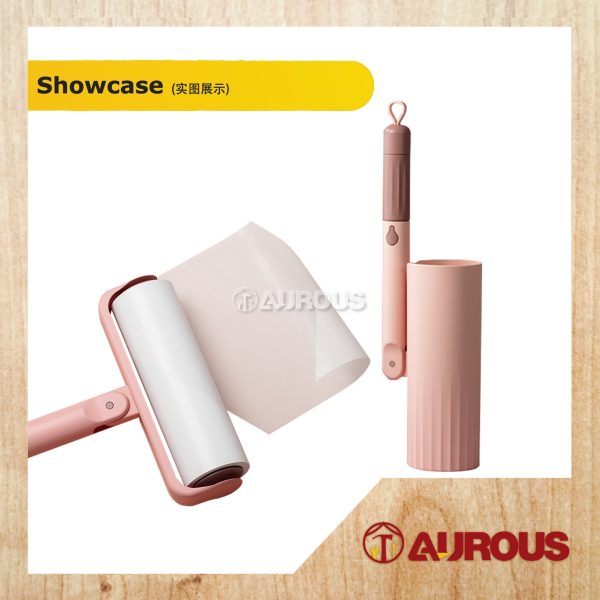 ADJUSTABLE ADHESION PET DUST HAIR REMOVAL STICKER LINT ROLLER SET WITH BASE (SHORT/LONG) - Image 3