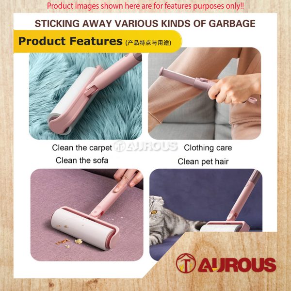 ADJUSTABLE ADHESION PET DUST HAIR REMOVAL STICKER LINT ROLLER SET WITH BASE (SHORT/LONG) - Image 6